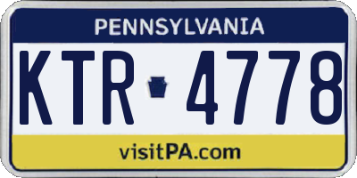 PA license plate KTR4778