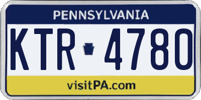 PA license plate KTR4780