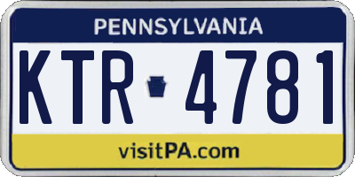 PA license plate KTR4781