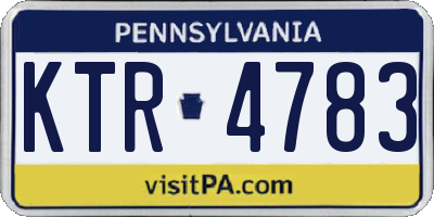 PA license plate KTR4783