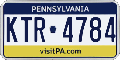 PA license plate KTR4784