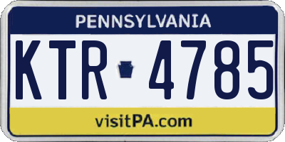 PA license plate KTR4785