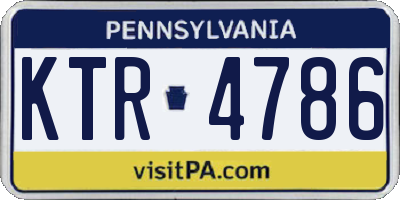 PA license plate KTR4786