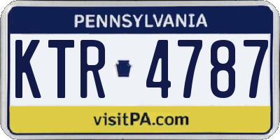PA license plate KTR4787