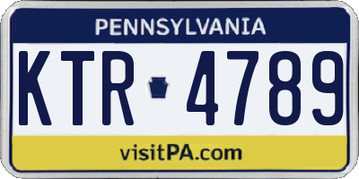 PA license plate KTR4789
