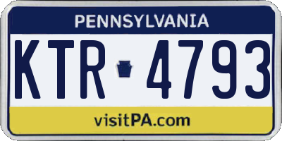 PA license plate KTR4793