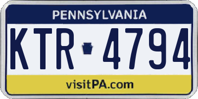 PA license plate KTR4794