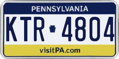 PA license plate KTR4804
