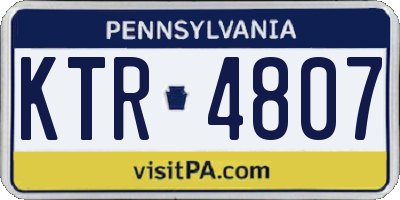PA license plate KTR4807