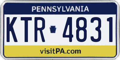 PA license plate KTR4831