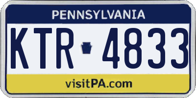 PA license plate KTR4833