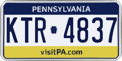 PA license plate KTR4837