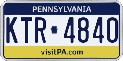 PA license plate KTR4840