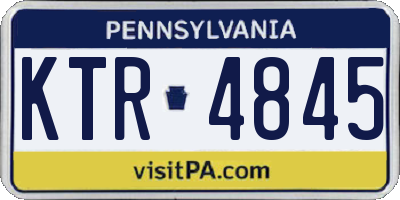 PA license plate KTR4845