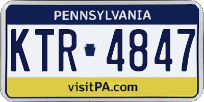 PA license plate KTR4847