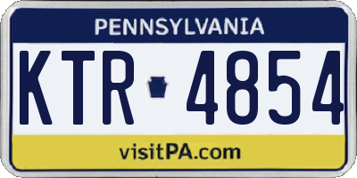 PA license plate KTR4854