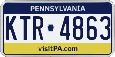PA license plate KTR4863