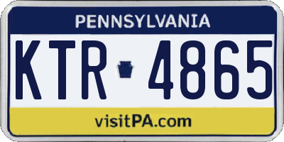 PA license plate KTR4865