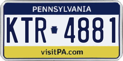 PA license plate KTR4881