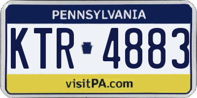 PA license plate KTR4883