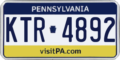 PA license plate KTR4892