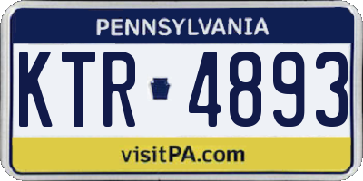 PA license plate KTR4893