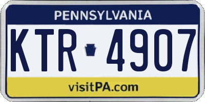 PA license plate KTR4907
