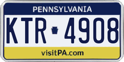 PA license plate KTR4908