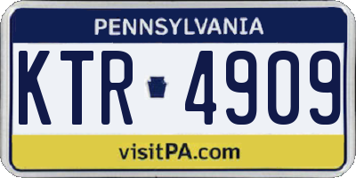 PA license plate KTR4909
