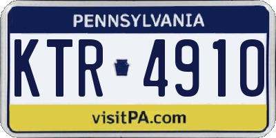 PA license plate KTR4910