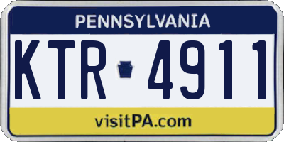 PA license plate KTR4911