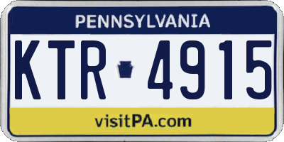 PA license plate KTR4915