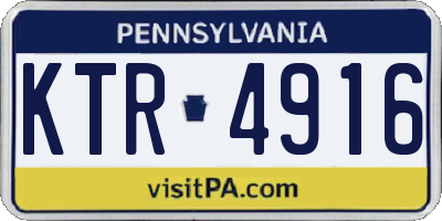 PA license plate KTR4916