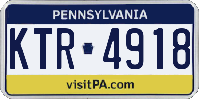 PA license plate KTR4918