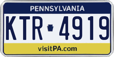 PA license plate KTR4919