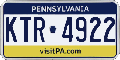 PA license plate KTR4922