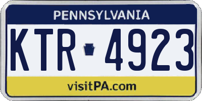 PA license plate KTR4923
