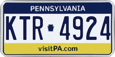 PA license plate KTR4924