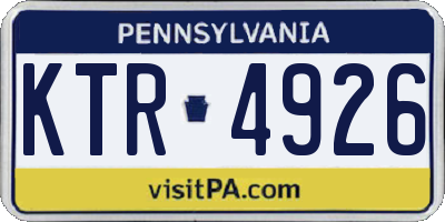 PA license plate KTR4926