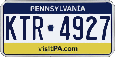 PA license plate KTR4927
