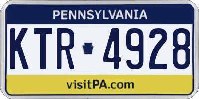 PA license plate KTR4928