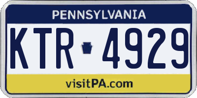 PA license plate KTR4929