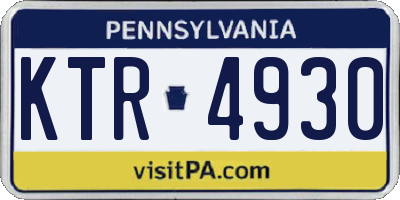 PA license plate KTR4930