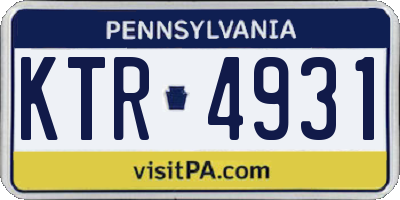 PA license plate KTR4931