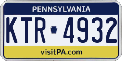 PA license plate KTR4932