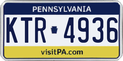 PA license plate KTR4936