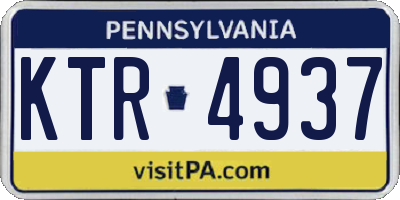 PA license plate KTR4937