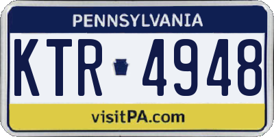 PA license plate KTR4948