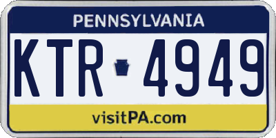 PA license plate KTR4949