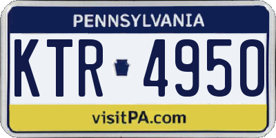 PA license plate KTR4950